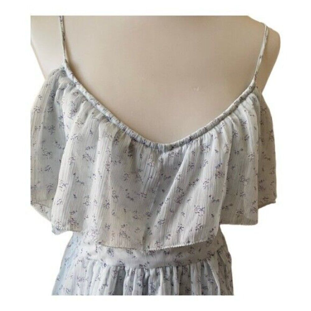 Abercrombie & Fitch Off the Shoulder High Low Blue Dress Chiffon Size XS - Picture 7 of 8